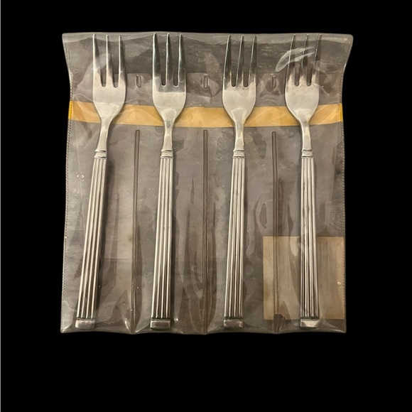 New Vintage Estia Gourmet Olympia Pattern - Lot Of 4 Cocktail Forks Korea - Picture 3 of 10